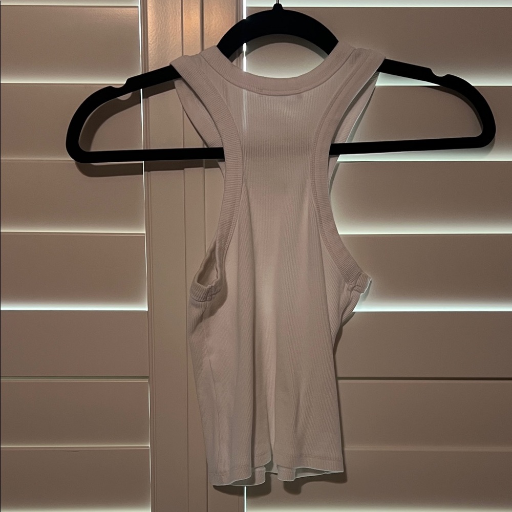 Zara White Ribbed Tank Top - Picture 3 of 3
